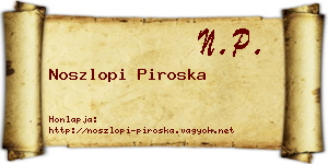 Noszlopi Piroska névjegykártya